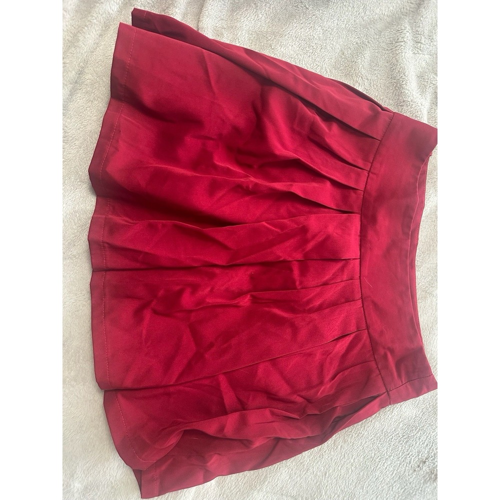 ChouYatou Skirt Red pleated Swing Skater Pleated Button Casual womens Sz M - Picture 4 of 4
